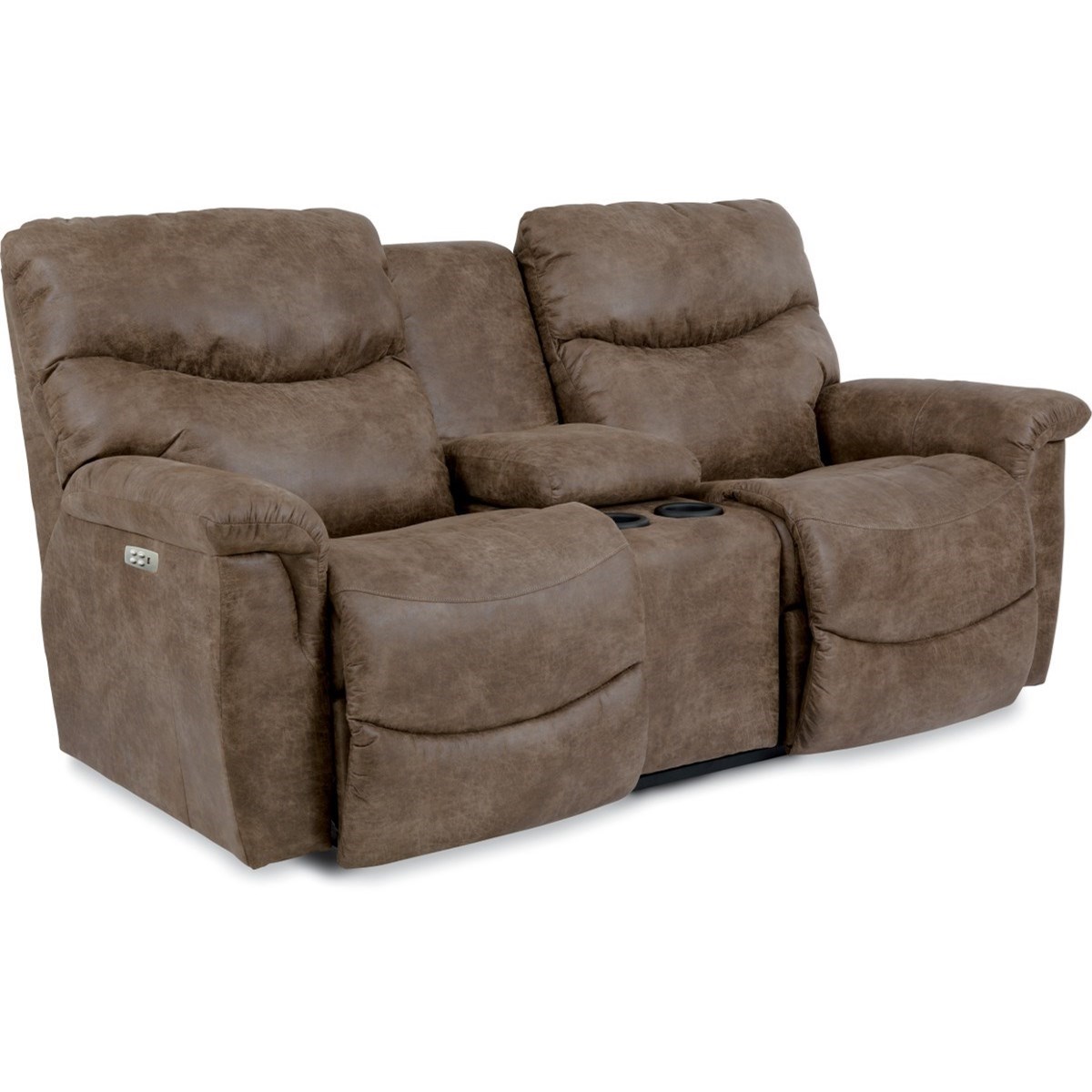 LaZBoy James Casual Power Reclining Loveseat with Cupholder Storage